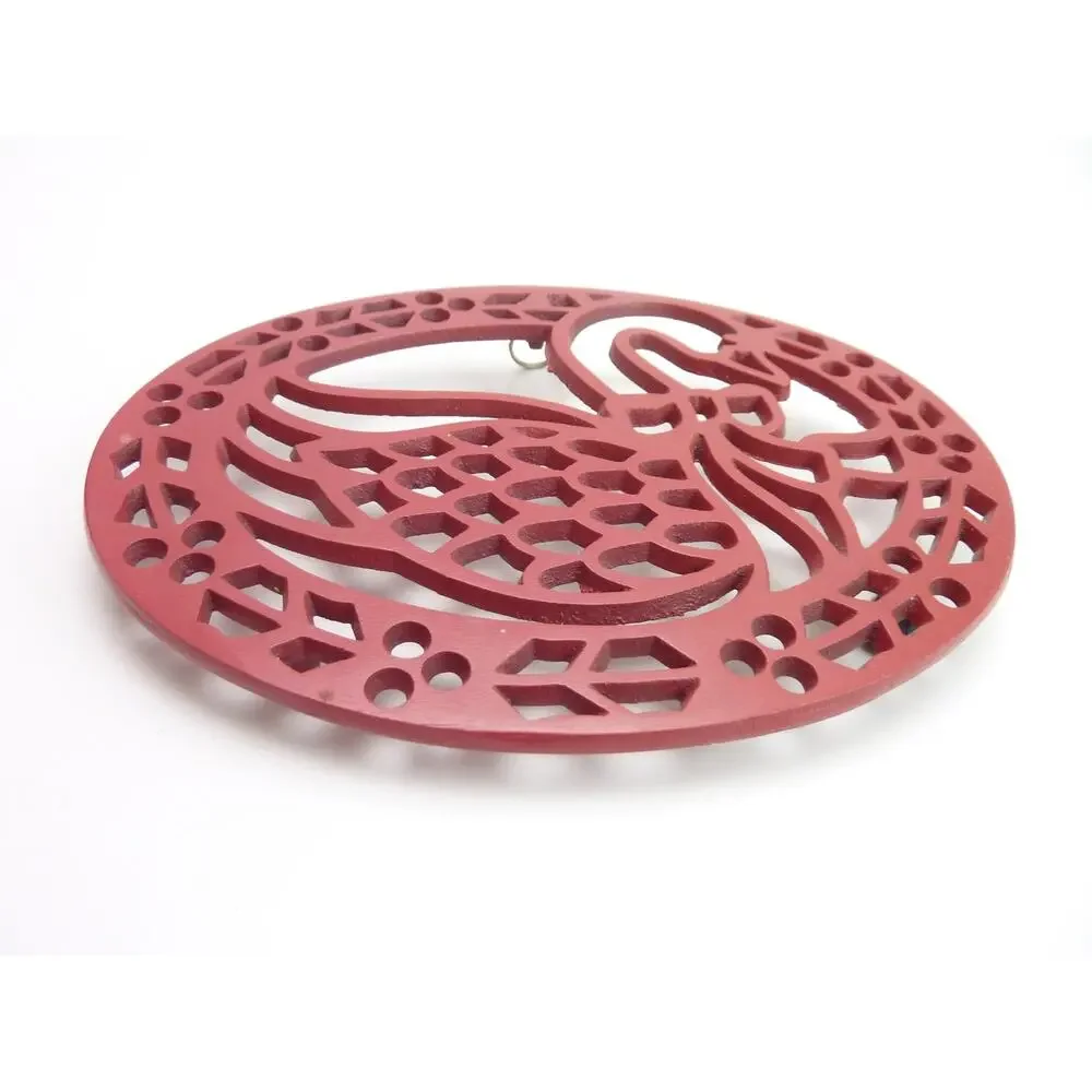 Vintage Red Cast Iron Trivet Goose Country Farmhouse Kitchen Decor Wall Hanging